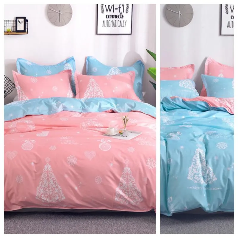 Bedding Sets 2024 Pattern Printing 2/3 Pcs Duvet Cover Set 1 Quilt 1/2 Pillow Cases Single Christmas Kawaii