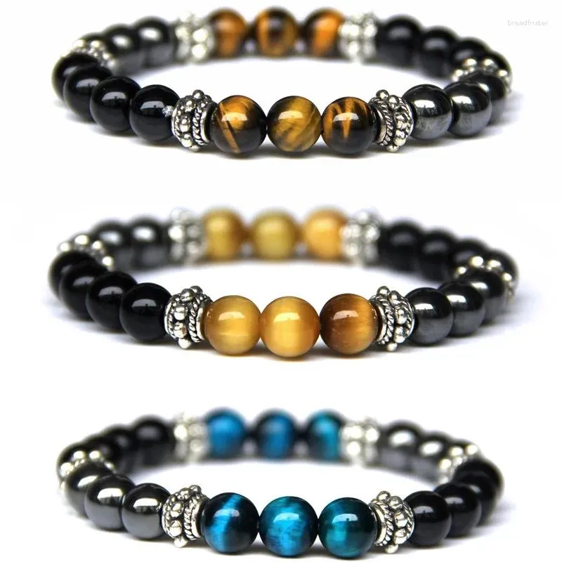 Bedelarmbanden unieke natuurlijke tijger eye stone heren kralen armband mode dames edelsteen kralen energie elastische sieraden