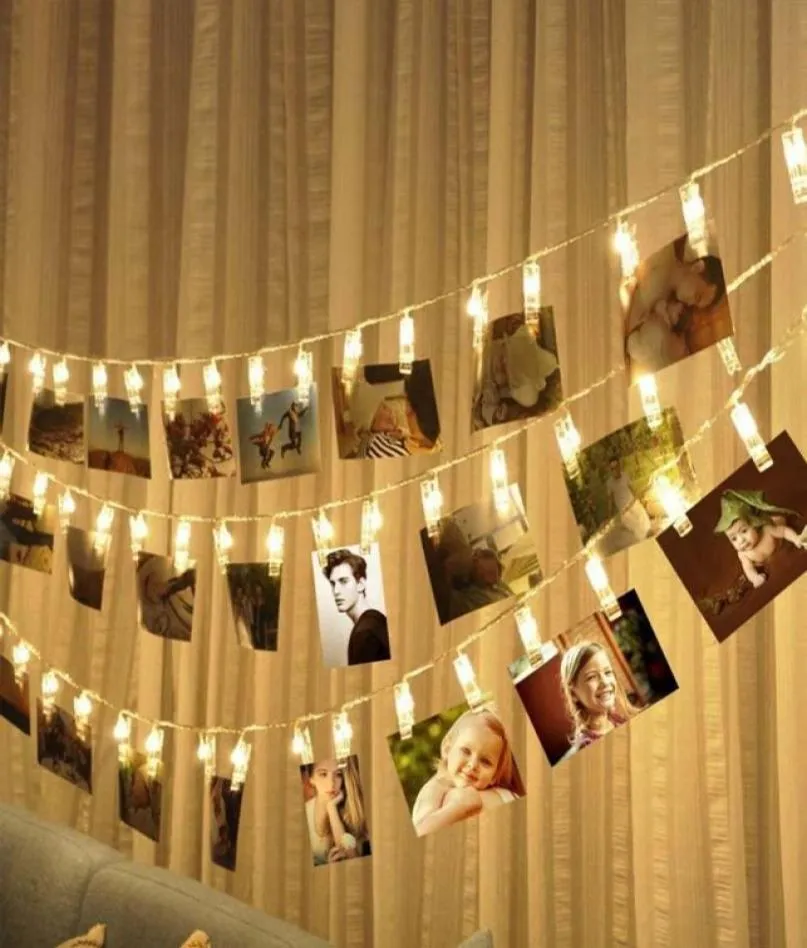 1M 3M 5m LED Garland Card Po Clip String Lights Christmas Festival Party Wedding Birthday Home Decoratie LED Festoon Lights80225559