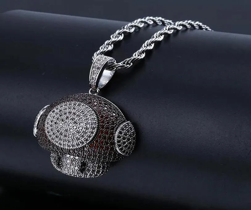 Iced Out CZ Bling Chample Pendant Collier Micro Pave Cumbic Zirconia Simulate Diamonds Collier4469755