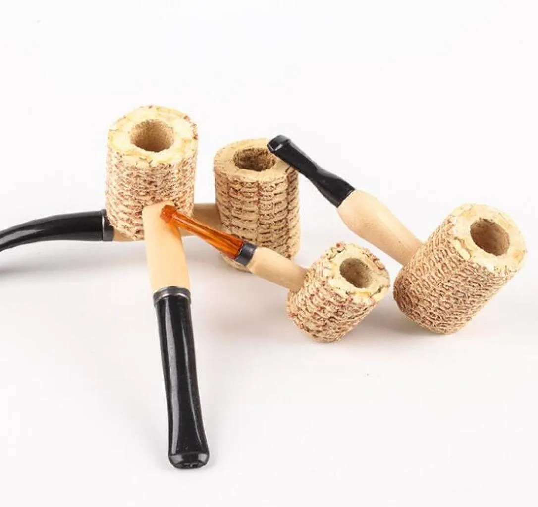 Corn Cob Pipe Disponible Natural Corncob Herb Tobacco Hammer Spoon Cigarettfilter Pipes Tools Tillbehör 4 Storlekar Välj 6372440