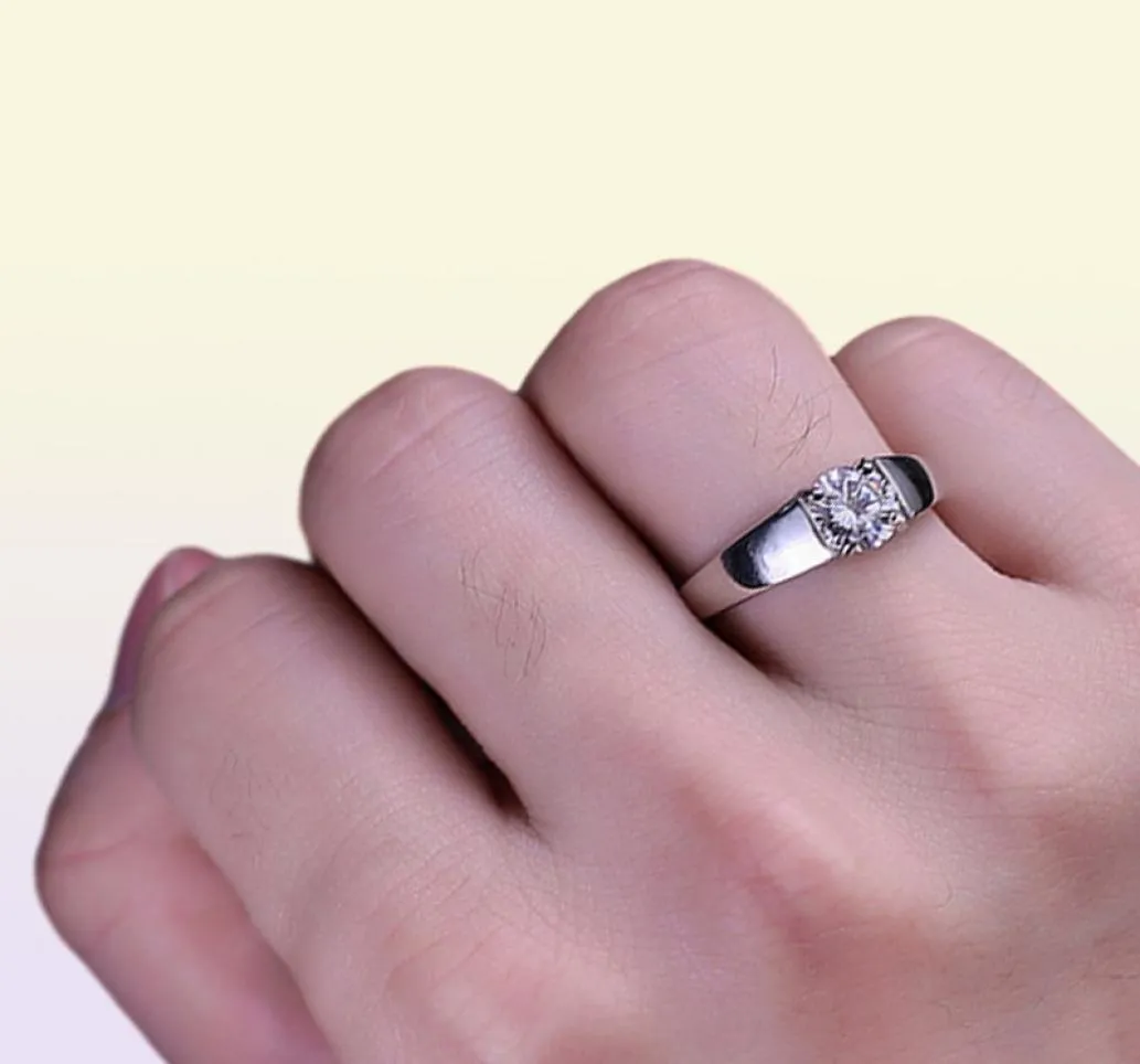 Inbeaut Men Moissanite Ring 925 Silver Presence Pass Test 0.5 Ctcolor Moissanite Made Ring Gift11072539