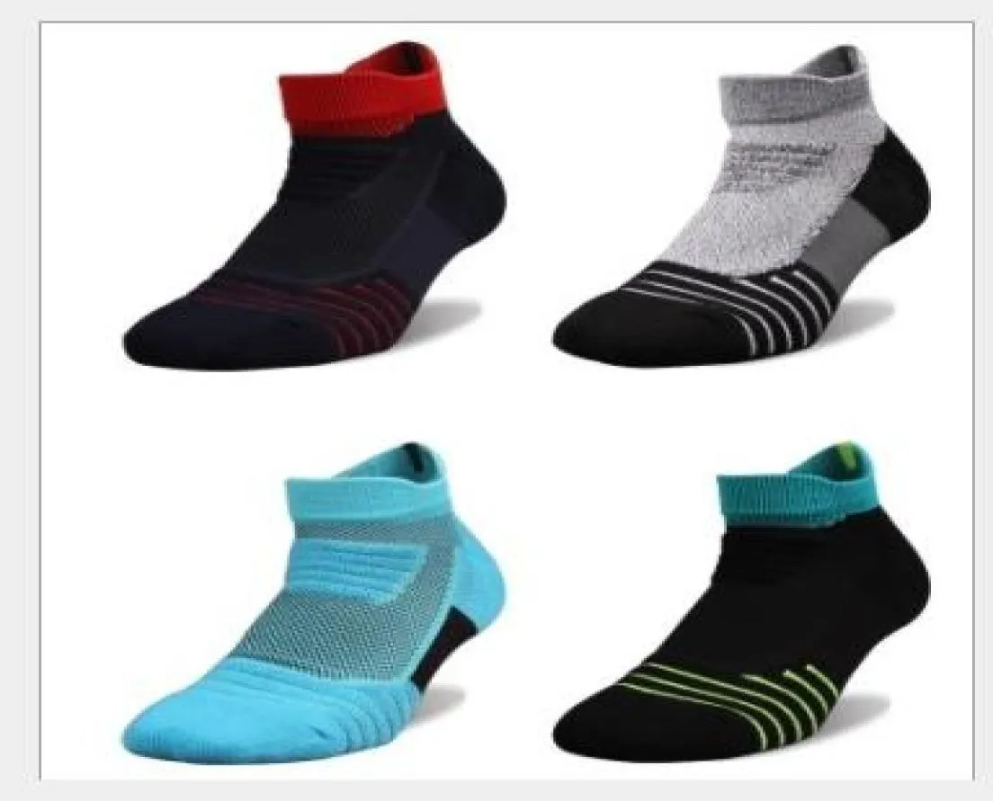 Elite Basketball Socks Men039s Sports Socks Short Tube Low Band and Thicker Towel Bottom Allcotton Boat Socks Running Outdoor9917621