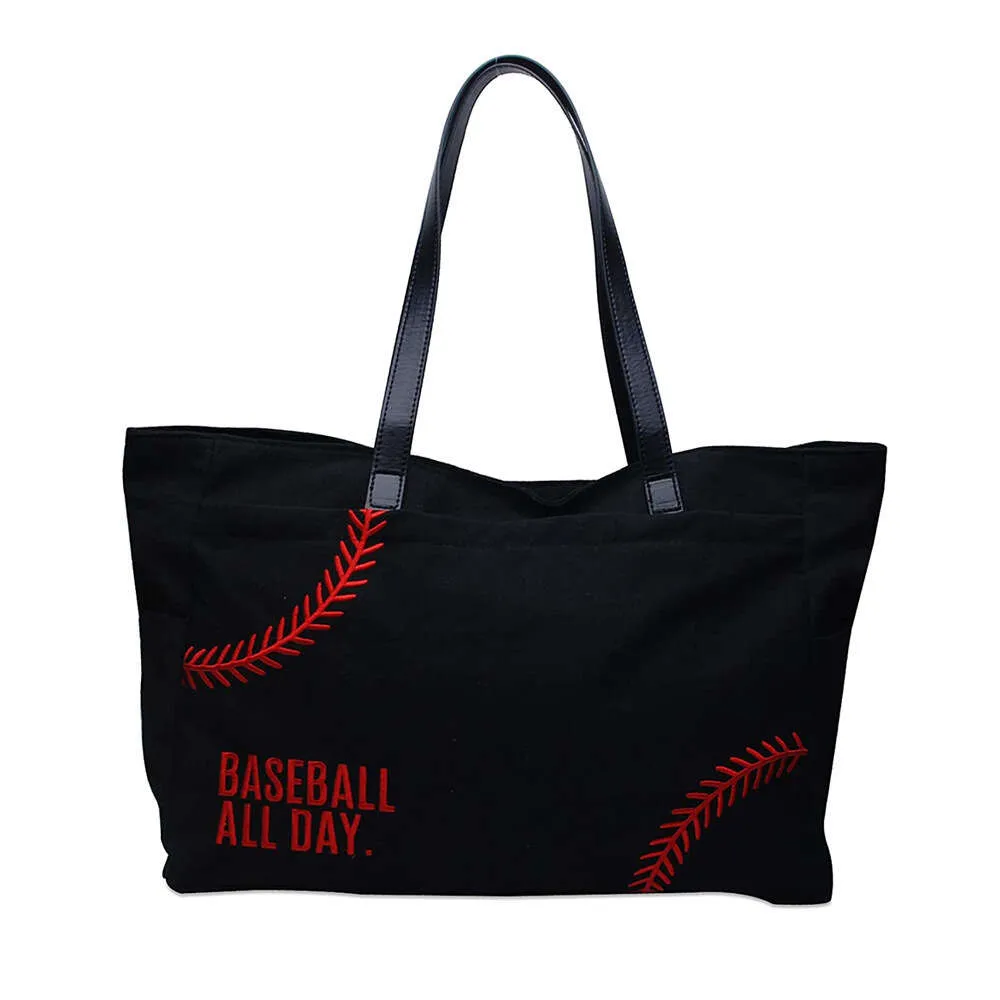 Bolsa de beisebol na moda, grande capacidade de compra de lona de fins de semana ombros de viagens de bolso de bolso de bolso de bolso