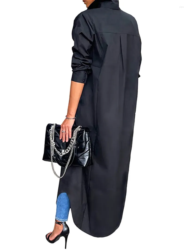 Abiti casual Donne Donne Abbigliamento Shirt Dress Vesto Verve Long Sleeve Sliose Plus TIE MAXI KAFTAN