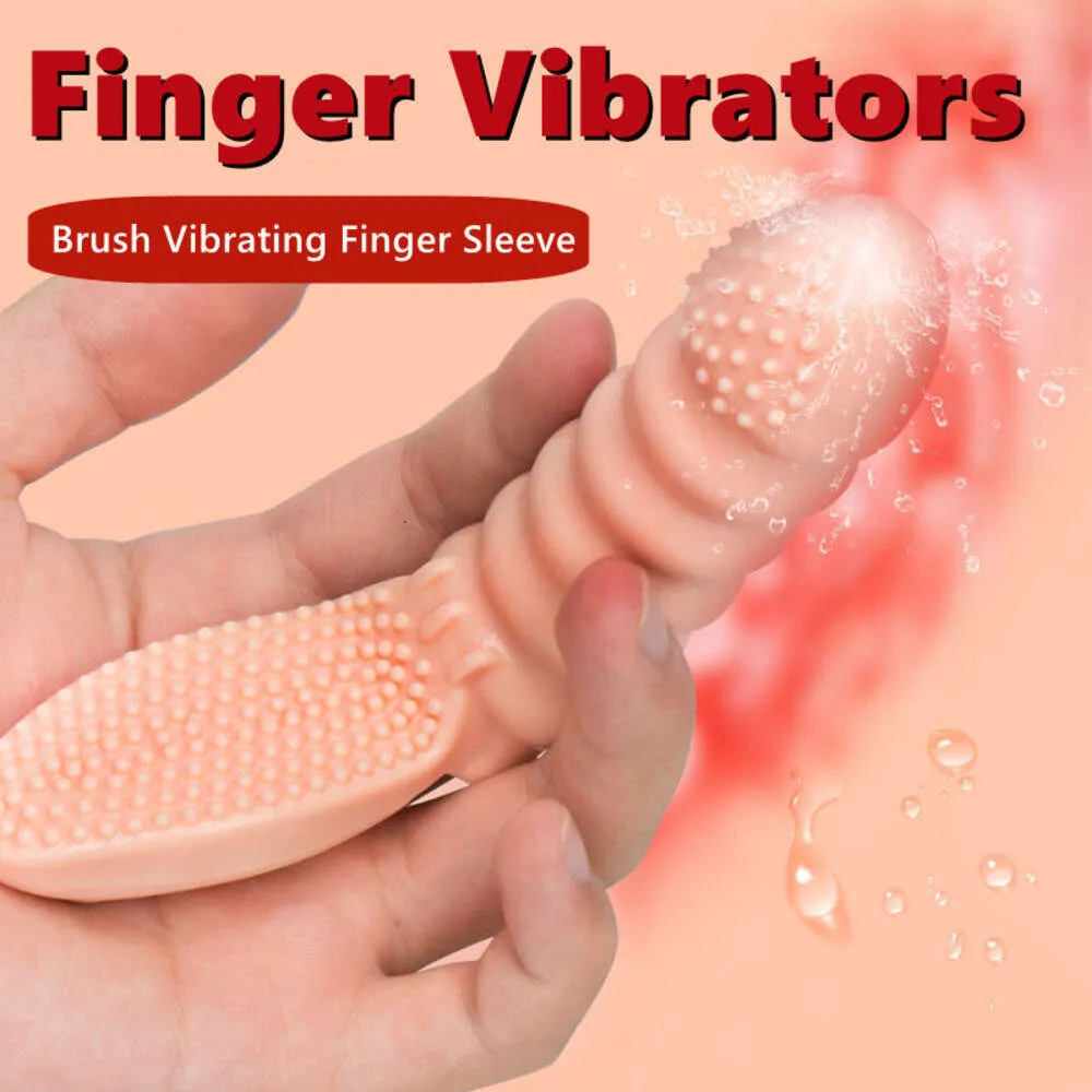 Fingervibratorer borsta vibrerande fingerhylsa klitoris stimulering g spot massage onani sexiga leksaker för kvinna vuxen produkt