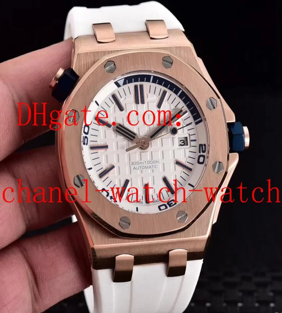 5 Style Rubber Band Offshore 42mm 18k Rose Gold Diver Men Watches 15703 15710 15710STOOA038CA01 Mechanical Automatic Mens Watch9191660