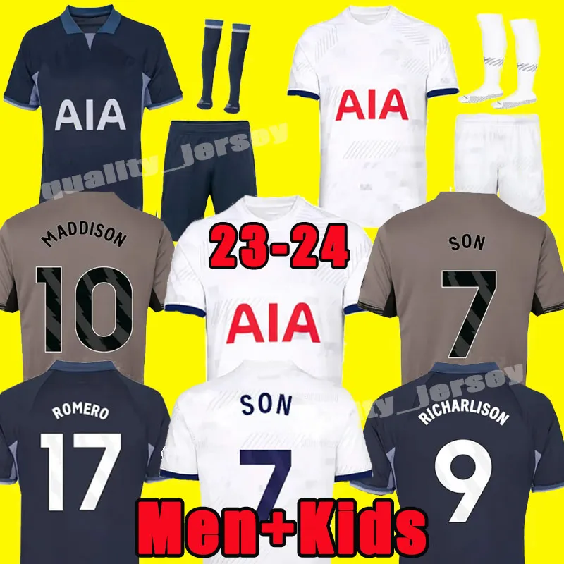 23 24 Maddison Sohn Fußball Trikots Romero Richarlison Kulusevski Kulusevski 2023 2024 van de ven Bissoum Johnson T0ttenham Football Kit Hemd Spurs Spurs Top Männer Kinder Sets Sets