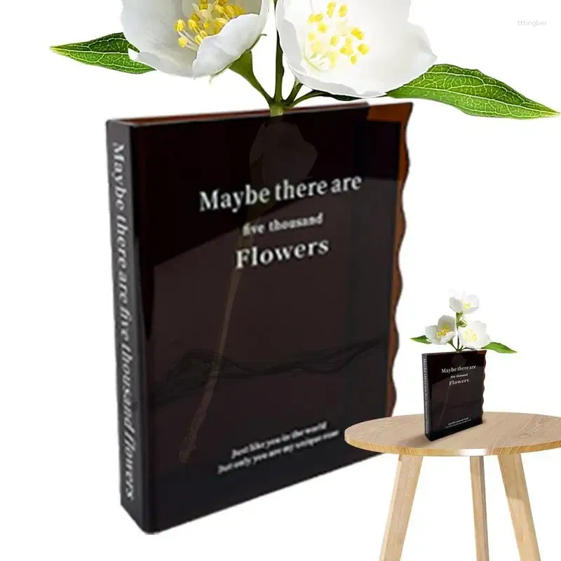 Vases Book Vase Flower Creative acrylique Transparent Le mystère de la croissance décor de la salle décorative moderne
