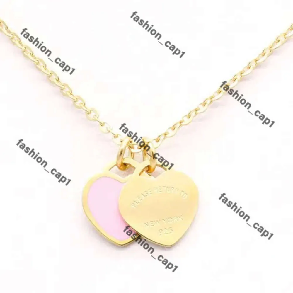 Tiffanyjewelry Womens Heart Tiffanybead Collar Camas de diseñador Cadenas de joyería Posting de acero Regalo aniversario para mujeres Tiffanybracelet TiffanyBelet 575 575