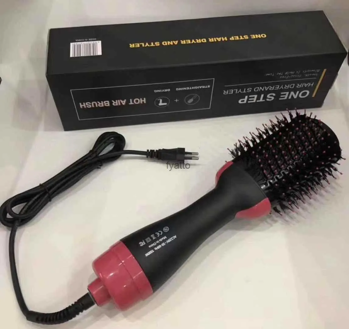 Hair Curlers Straighteners Hot Air Comb Blowing Two-in-one Negative Ion Straight curler dryer for both wet and dry use H240415