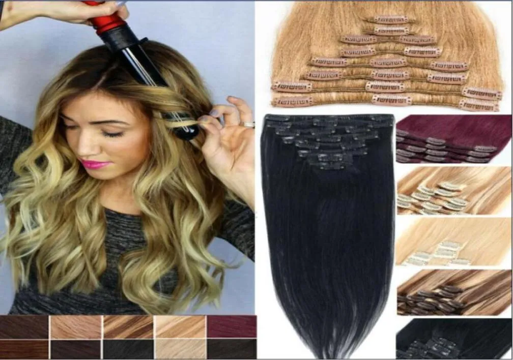 Blonde Straight Clip in Extensions Full Head Hain Hair Lost Longht 22Inch71123195468355