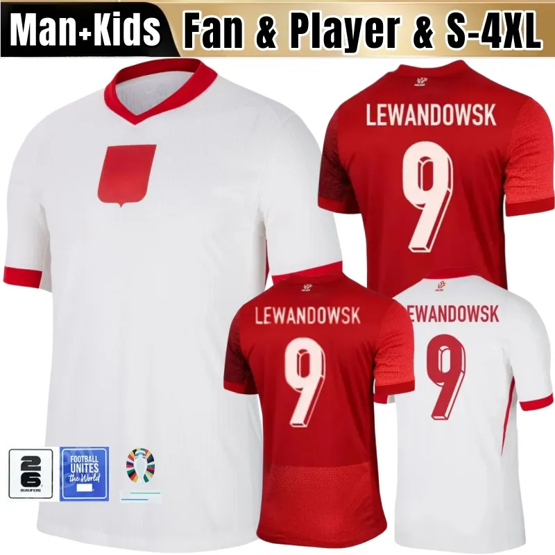 POLAND Soccer Jerseys LEWANDOWSKI Home Away 2024 Euro Cup Polska National Team MILIK PISZCZEK PIATEK GROSICKI KRYCHOWIAK ZIELINSKI Football Shirt kids Kit Men