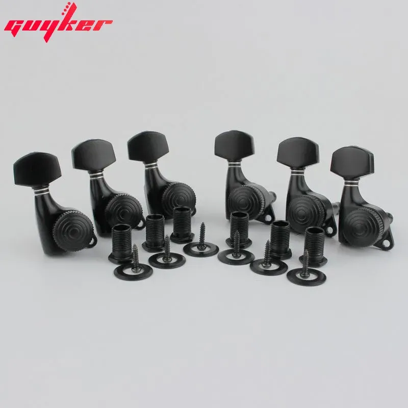 Kabel 6R Gitarrenverriegelung Tuner Lock String Tuning Key Pegs Machine Heads Ersatz für Elektroguitarren Schwarz