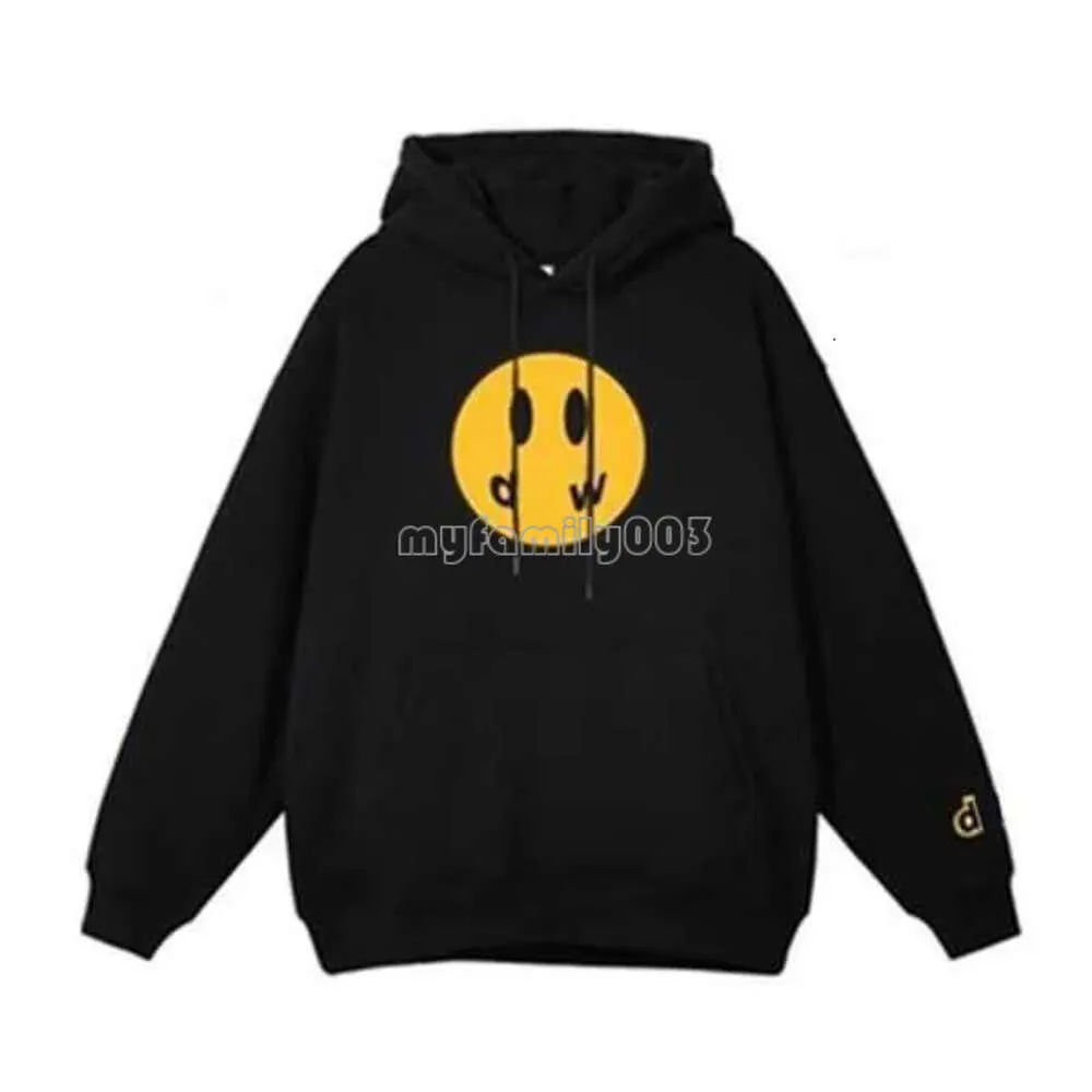 Hot Drawdrew Designer Brand Draw Hoodie Najwyższa wysokiej jakości bluzy Bluzy żółte man retro buźka bluza bluza losowa harajuku 51