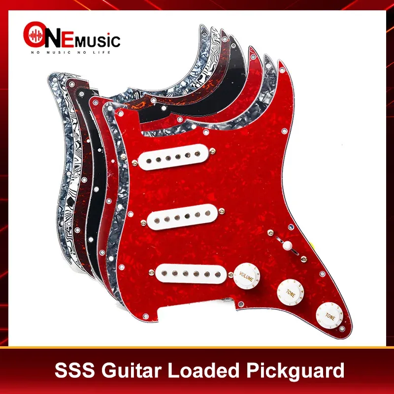 Kable Multi -Color Pickguard Electric Guitar Pickguard i White SSS załadowany wstępnie złoże