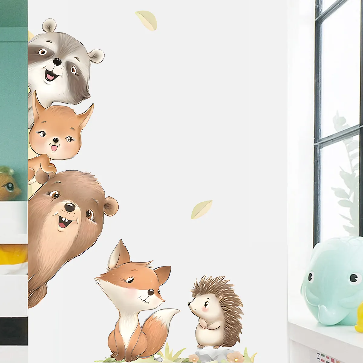 Cute Cartoon Animal Wall Stickers - Removable Decals for Kids' Rooms ...