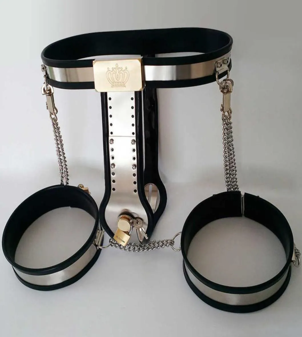 Calça de cinto fêmea algema anel da coxa bdsm Bondage Aço inoxidável dispositivo de restrição de metal erótico brinquedos sexy para mulheres adultos3215008