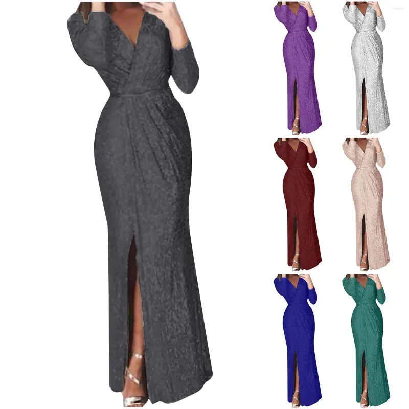 Casual Dresses Women Fashion-Forward Sexy Solid Color Leeveless Long Sleeve Sheath Dress Elegant And Pretty Women's Chic Glamorous