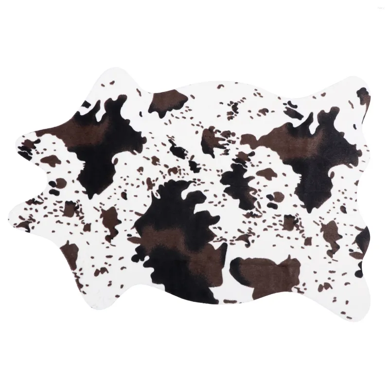 Bath Mats Imitation Cowhide Rug Bedroom Faux Carpet Floor Pad Outdoor Rugs For Kids Playroom Simulation Polyester Plain Weave