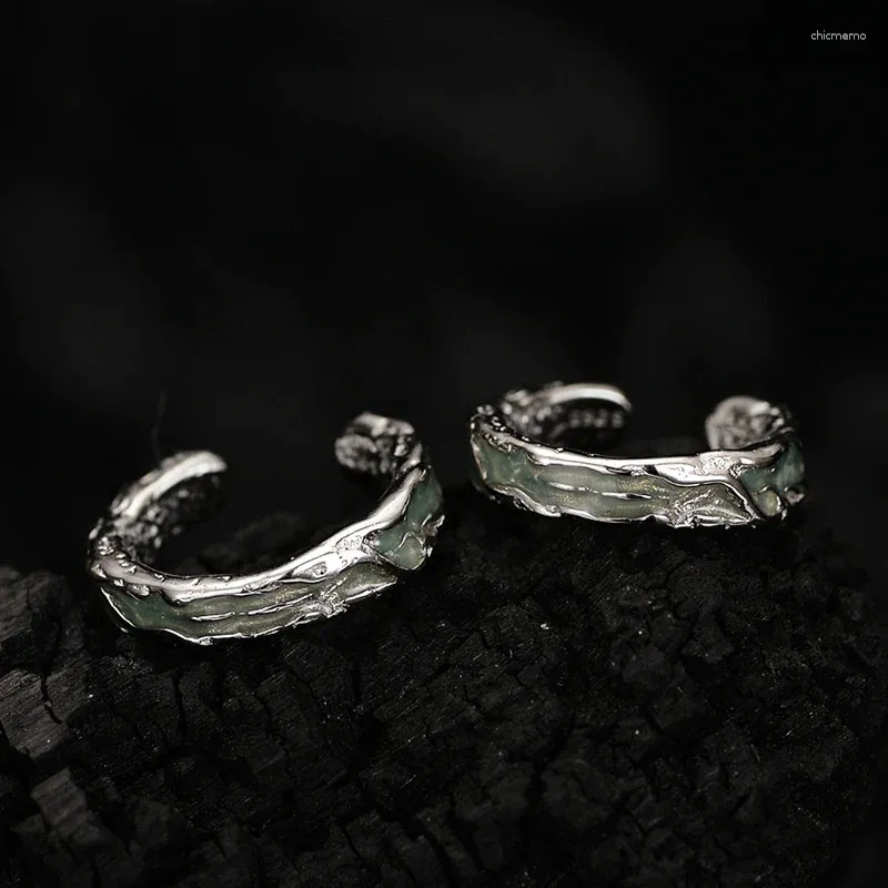 Boucles d'oreilles Backs Vérirains de luxe réels de bijoux E5197 coréen de vent froid Green Premium S925 Serling Silver Drop Droping Clip Clip Clip