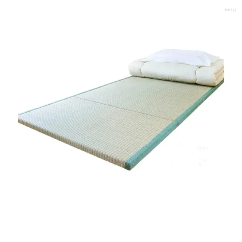 Tapis pliant pliant japonais traditionnel de matelas Tatami rectangle grand paille de sol pliable pour sol de couchage de yoga