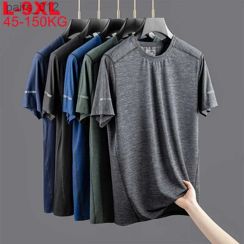 T-shirts voor heren plus maat 9xl 8xl 7xl 6xl Mens Summer Quick Drying T-shirt Heren Super Cool T-shirt Mens Sports T-shirt YQ240415