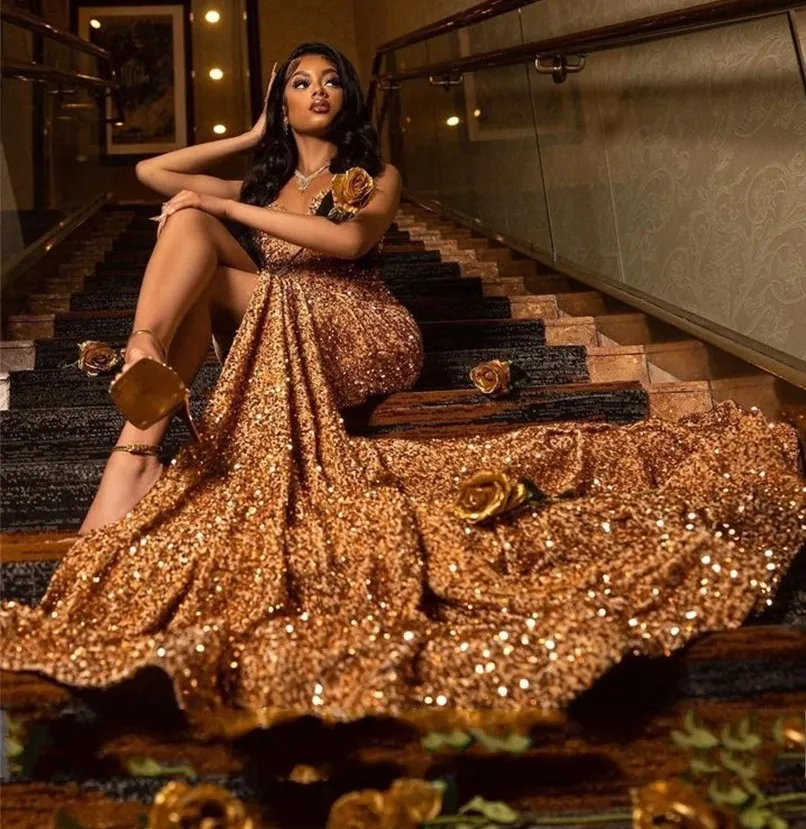 Champagne Sheer O Neck Long Prom Dress For Black Girls 2025