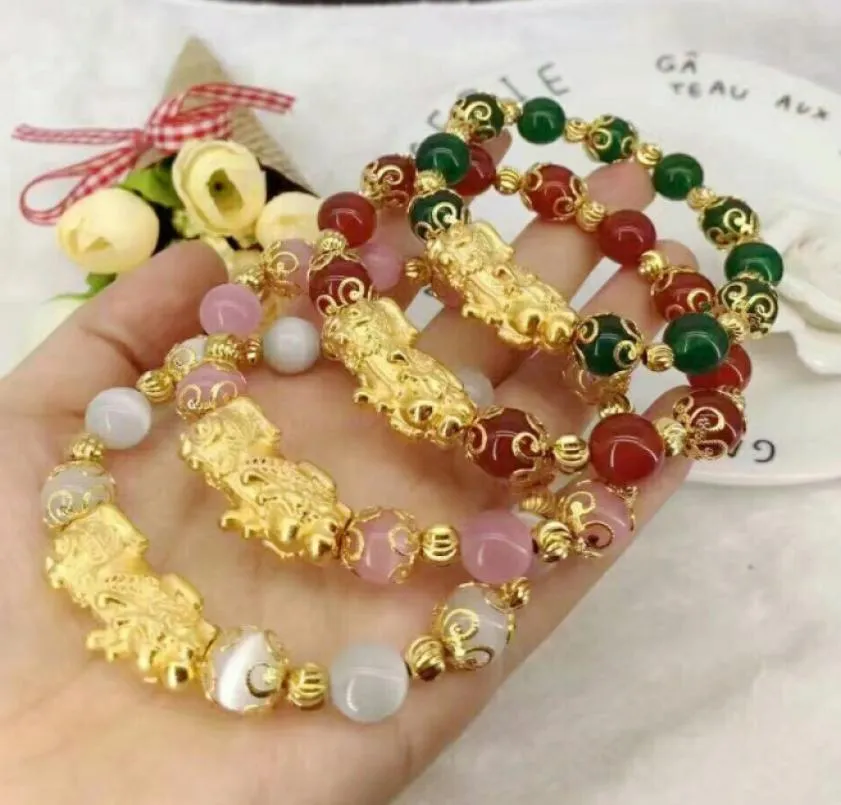 BXZ008 Fashion new design Gold plated pixiu bracelet Pi Xiu Pi Yao Bracelet hand pixiu jewelry lucky piyao beads bracelet lucky ba8997102