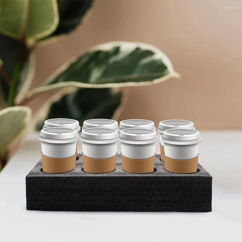 Tea Trays 2 Pcs Auto Cup Holder Takeaway Bag Takeout Multi-hole Holders Coffee Carrier Pearl Cotton Drink