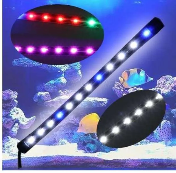 Tanque de peixe à prova d'água submersível Tanque de peixe 6W Lâmpada de luz de luz LED Faixa de peixe Aquático Aquático Pressionamento Push Push1559226