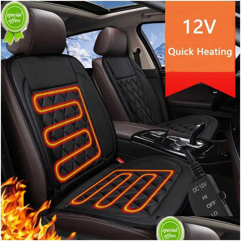 Seat Cushions New 12V Car Heater Silk Cushion Ers Electric Heated Heating Winter Warmer Er Accessories Drop Delivery Automobiles Motor Otjxe