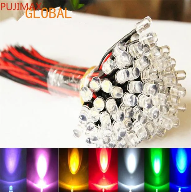 9V12V LED 3mm PreWired Prewired Ultra Bright Colours Light Lamp Bulb LED Set Light Lamp Bulb white 20cm Prewired 100pcslot9334373