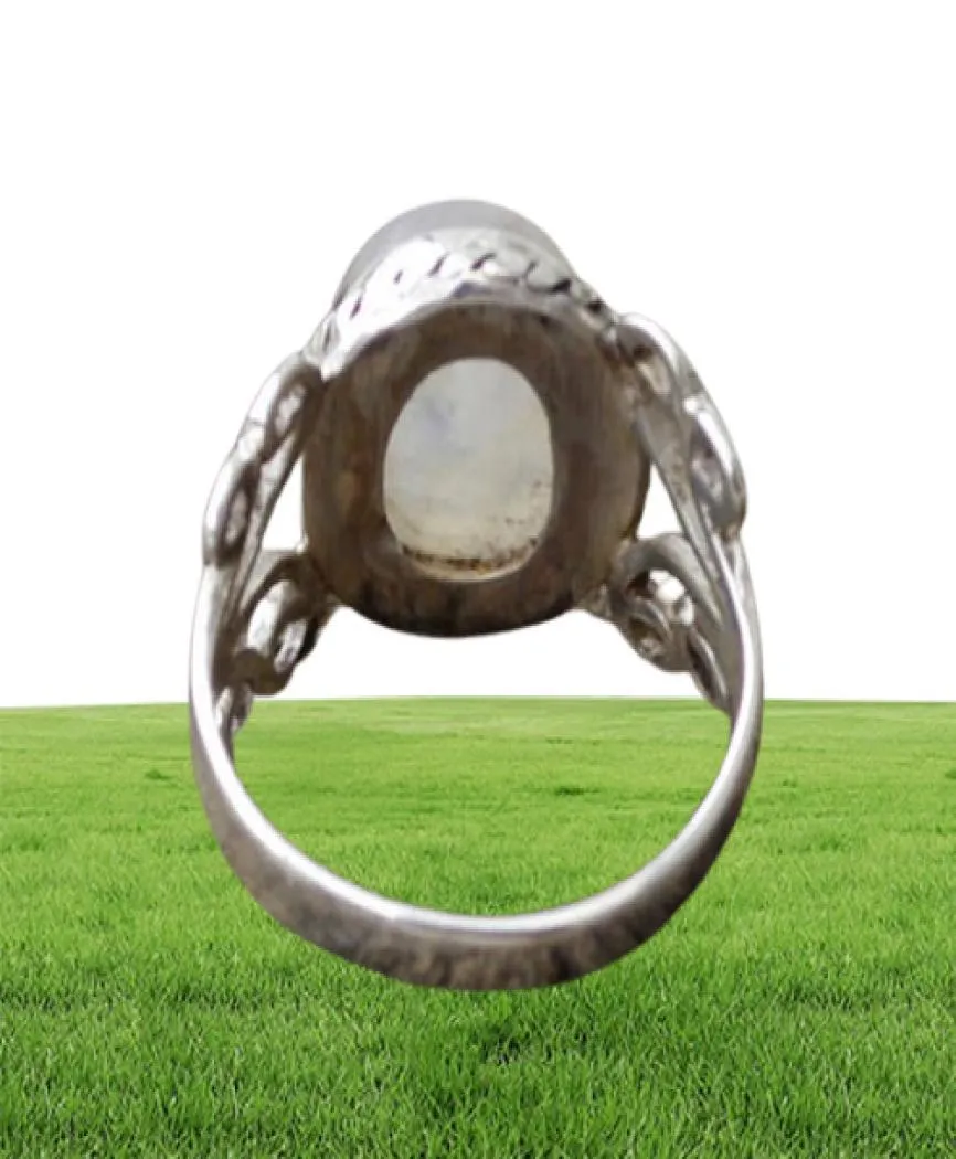 Vintage büyük iyileştirici kristal halkalar kadınlar için boho antik Hint Moonstone yüzük mücevher kızlar bayanlar hediyeler jz03015185909066002