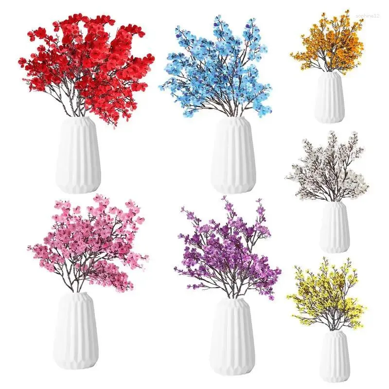 Fleurs décoratives fausses gypsophiles bouquet en plastique fausse simulation single branche couleur milan fleur artificielle pour la décoration intérieure