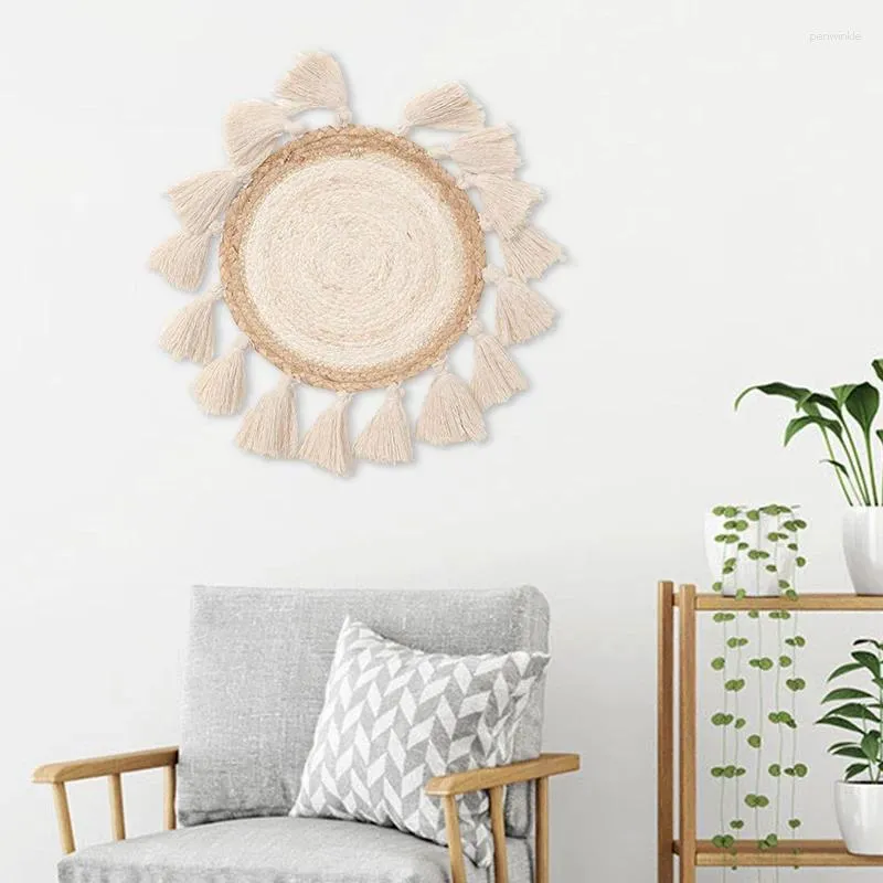 Wandteppiche handgefertigt gewebte Quaste Wandteppiche Makrame Wand hängen runde Sonne Hochzeit Wohnzimmer Home Dekoration