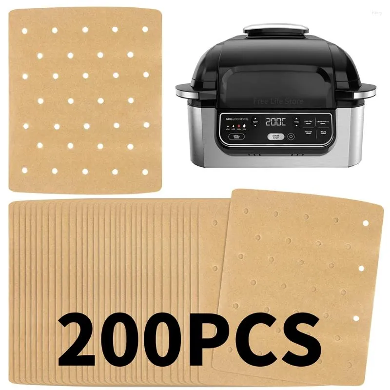 Double Boilers Air Fryer Disposable Paper Liner For Ninja AG301 Foodi 5-in-1 Indoor Grill Non-Stick Barbecue Baking Mat Kitchen Accessories