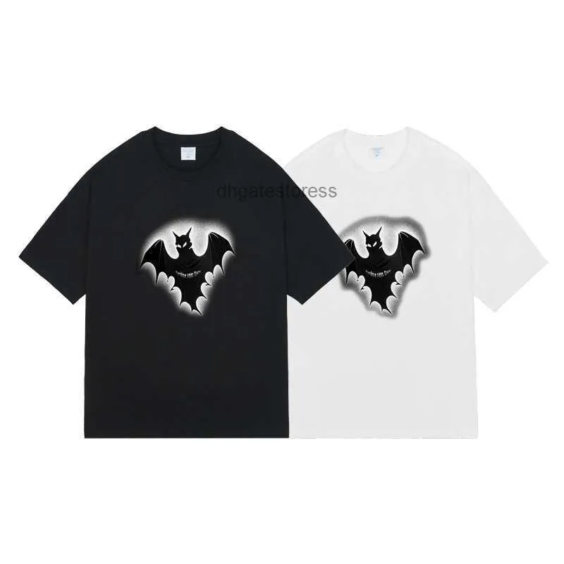 T-shirts pour hommes mode 240g double fil coton dark bat sum new low rond cou vêtements