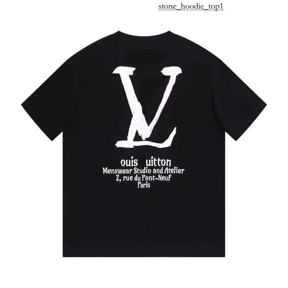 Louies Vuttion luksusowa modna marka designerka T Shirt Mens T Shirt Wysokiej jakości bawełniany litera drukowana damska koszulka Louies miękka swobodna tee vuttion 3981