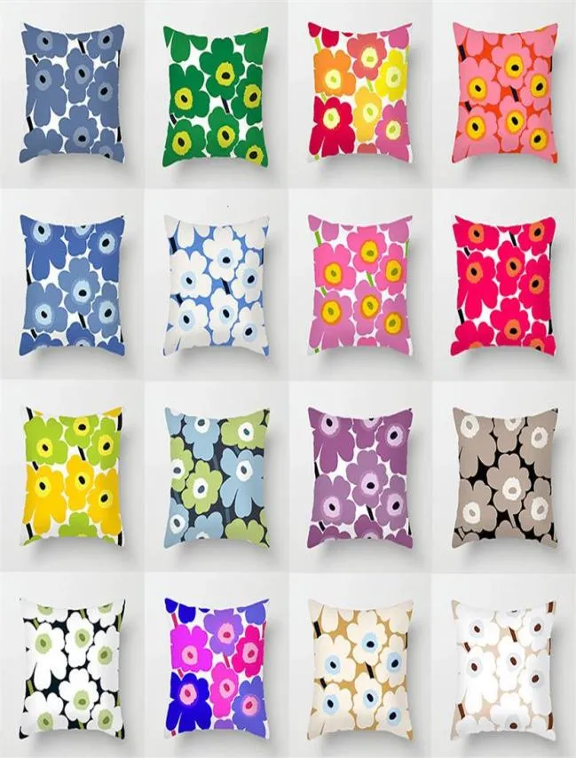 Finlande Marimekko Sun Flower imprimé Oreiller INS SOFF COPUR DE COPORT DE BACKION SOBRICE246T4986317