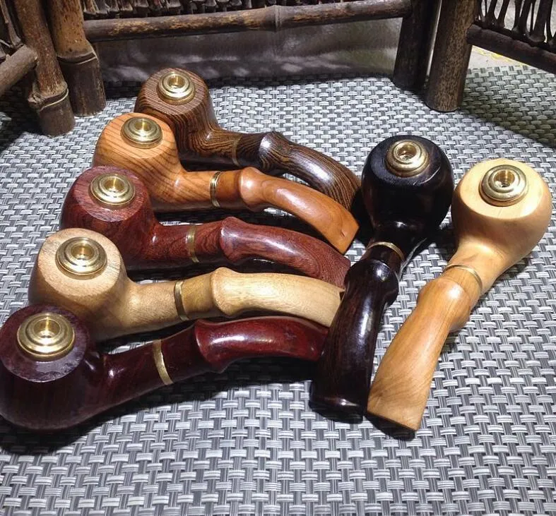 Latest Ebony Rosewood Wooden pipe 7 Colors Cigarette Cigar tobacco Herbal Filter Hammer Pipes Accessories Tool Tube Oil Rigs