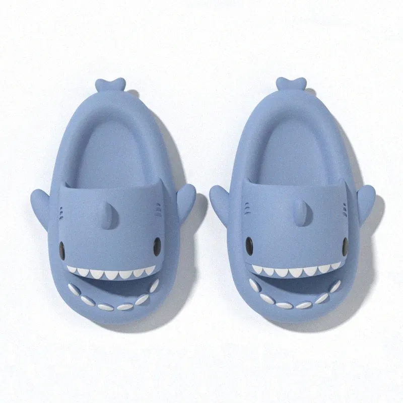 Shark Summer Slippers Sliders Men Dames Kids Glides Pink Blue Gray Therap Sandalen Zachte dikke kussen Slipperi20f#