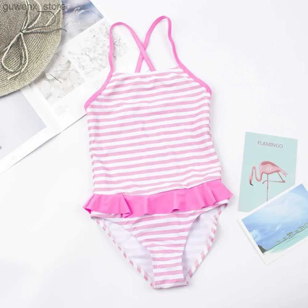 Одноказки 5-12 лет Falbala Girls Swimsuit совершенно новый летний печатный купальник купальники. Купальники для купальников Монокини костюм для купания 27 Y240412