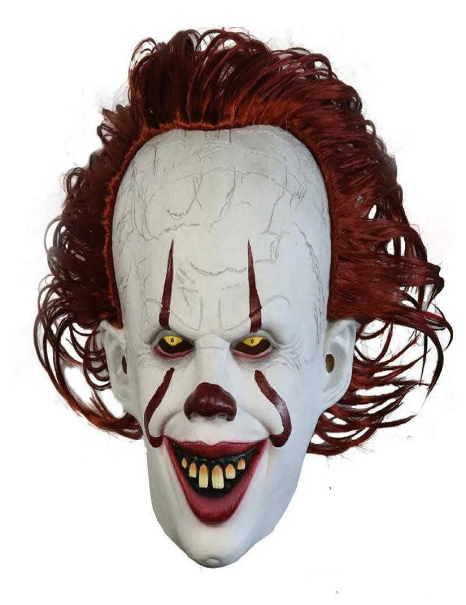 Movie S It 2 ​​Cosplay Pennywise Clown Joker Mask Tim Curry Mask Cosplay Halloween Party Props Maska Maski Maski Whole F4700325