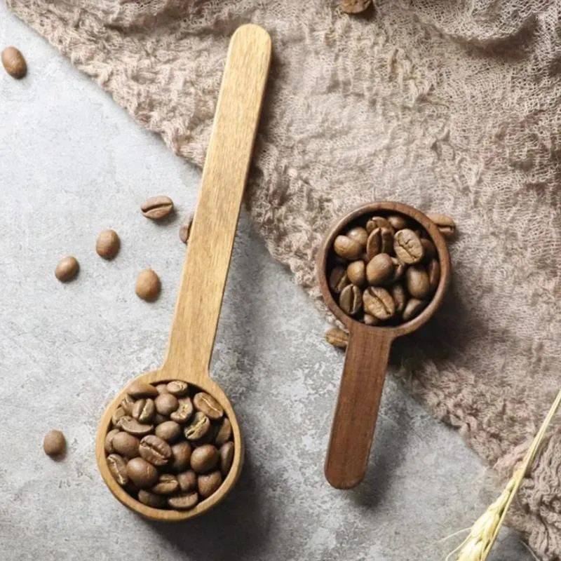 Scoops de café cuillère à soupe en bois à mesurer les outils de mesure d'épices à la cuillère de thé à la cuillère