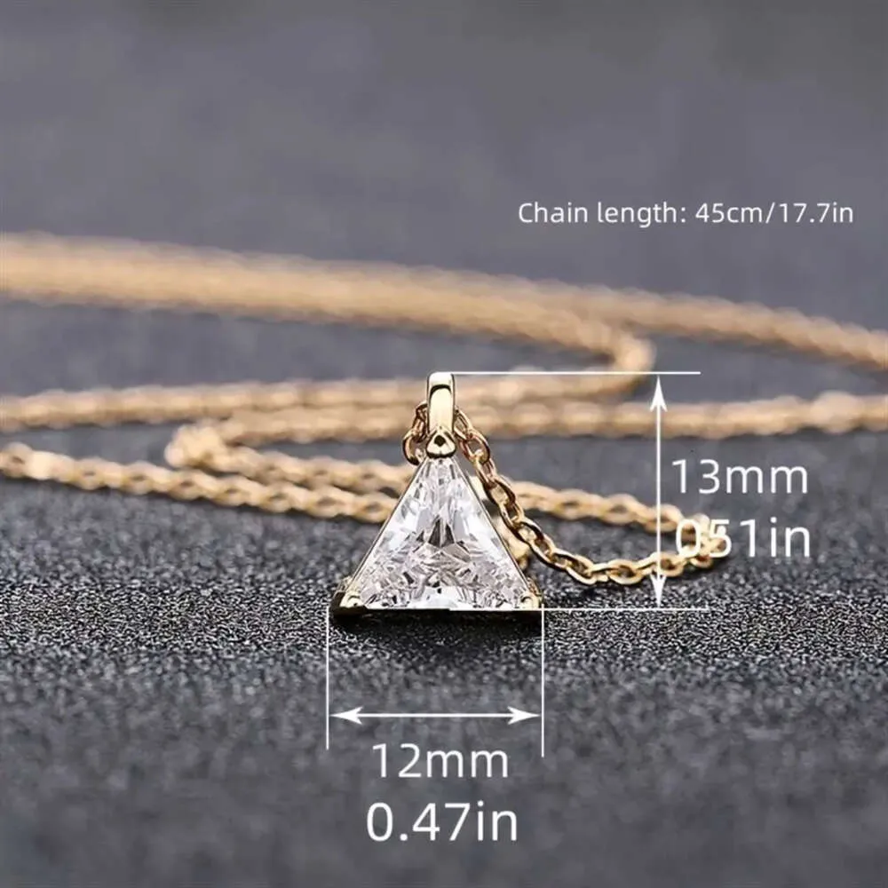 Single Diamond Necklace Anna Same Triangle Pendant New Minimalist Necklace