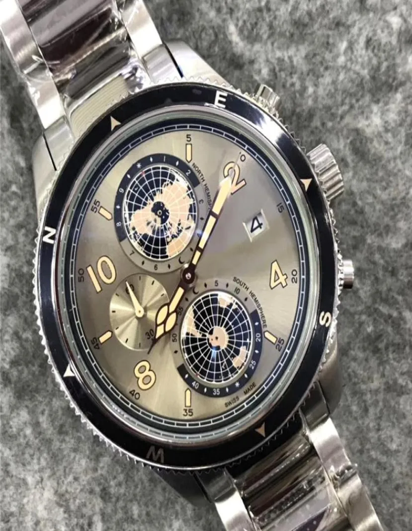 Mens Watches All Dial Work VK Quartz Movement Chronograph Stopwatch High Quality rostfritt stål Män tittar på Limited Analog Wristwat9876116