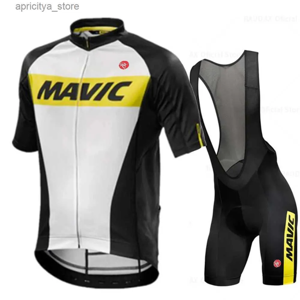 Jersey de cyclisme set 2024 Rx Mavic Nouveau cyclisme compressé Summer SEVE Cycling Set Mens Mountain Cycling Sweat-shirt Team Clothing L48