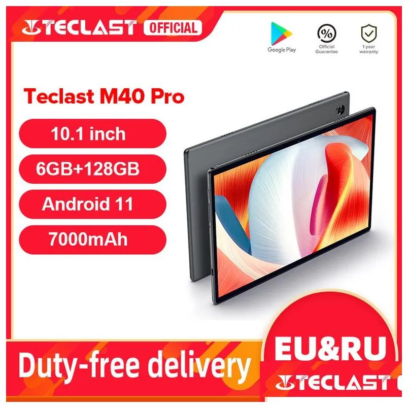 Tablet PC Teclast M40 Pro 10.1 1920x1200 6GB RAM 128GB ROM UniSoc T618 Octa Core Android 11 4G Netwerk Dual WiFi Drop Delivery Compu Dhkw3