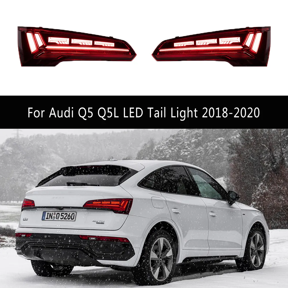 Assemblage de feux arrière de lampe arrière de la lampe arrière de la voiture pour Audi Q5 Q5L Light Light 18-20 Turn Signal Film Fil